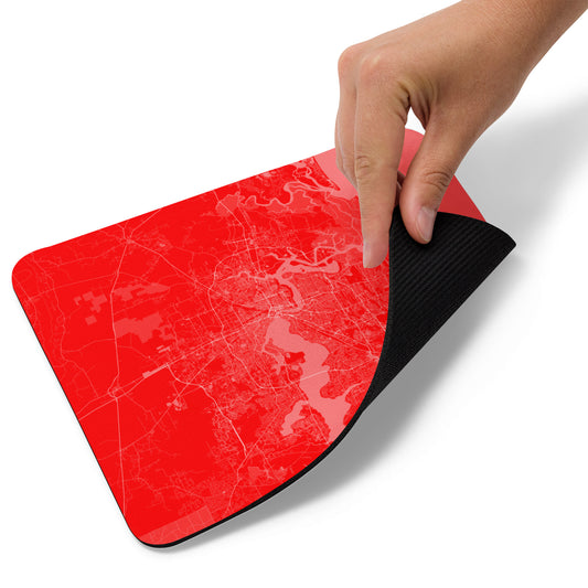 Jacksonville Red and White Map Mouse Pad