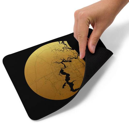 Jacksonville Gold on Black Map Mouse Pad