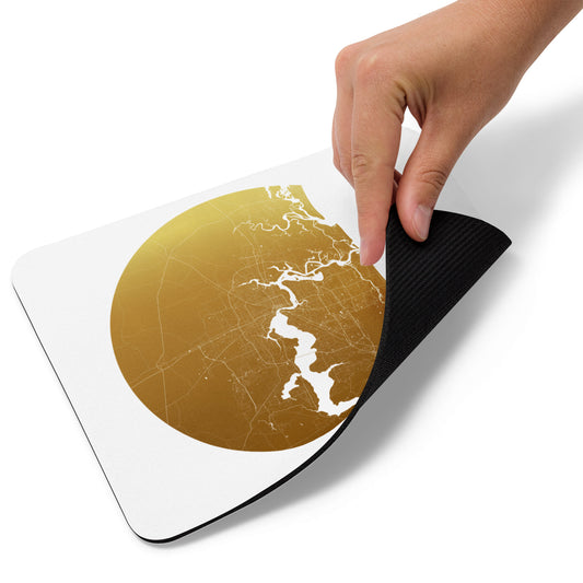 Jacksonville Gold on White Map Mouse Pad