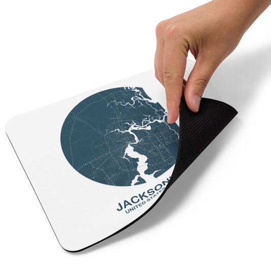 Jacksonville Circular Blue Map Mouse Pad