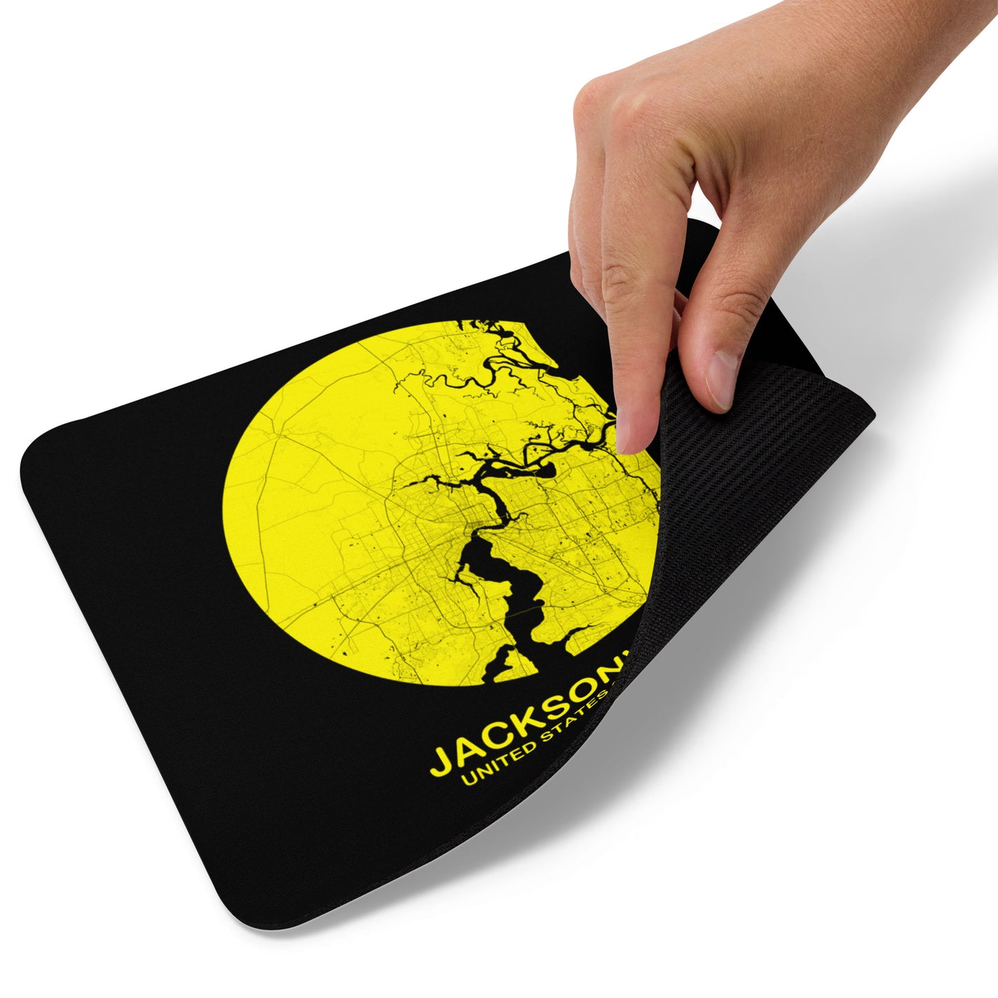 Jacksonville Circular Yellow Map Mouse Pad