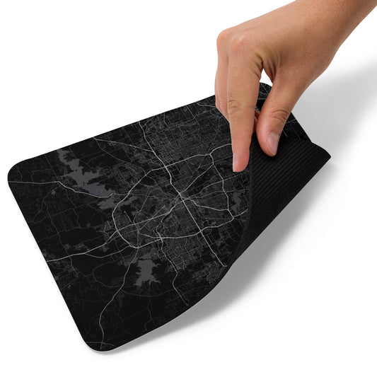 Fort Worth Black Map Mouse Pad