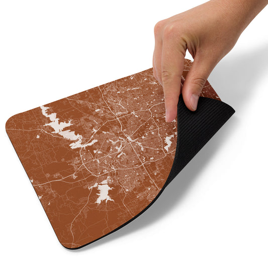 Fort Worth Brown and White Map Mouse Pad