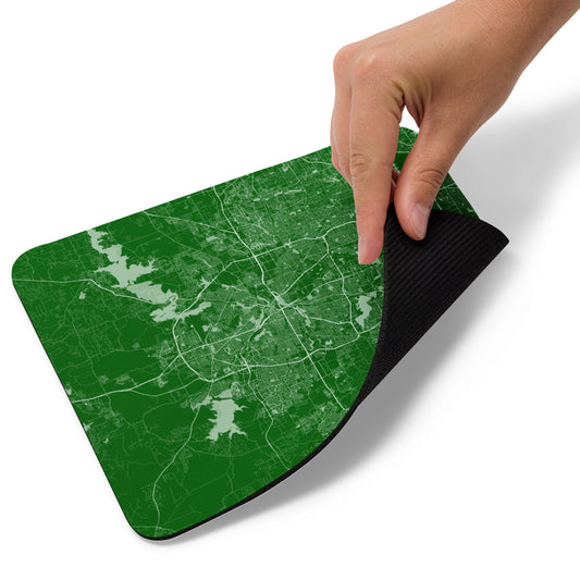 Fort Worth Green and White Map Mouse Pad