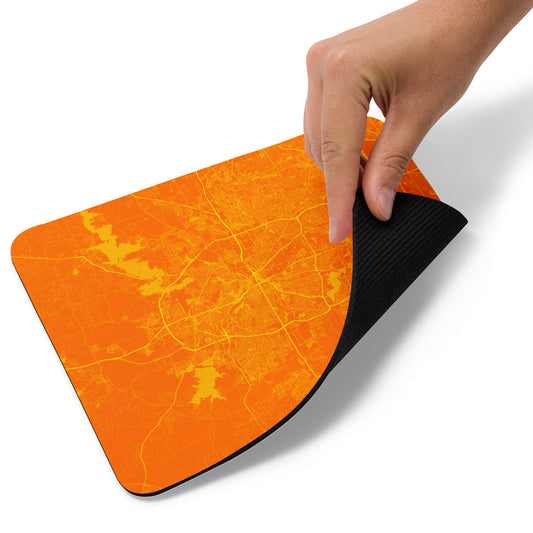 Fort Worth Orange and Yellow Map Mouse Pad