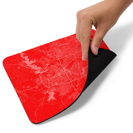 Fort Worth Red and White Map Mouse Pad