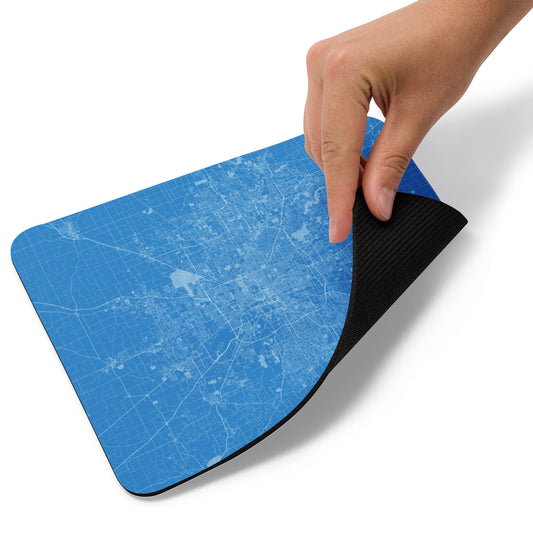 Indianapolis Blue and White Map Mouse Pad