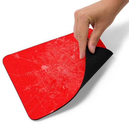 Indianapolis Red and White Map Mouse Pad