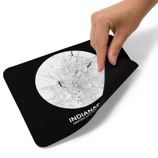 Indianapolis Circular White Map Mouse Pad