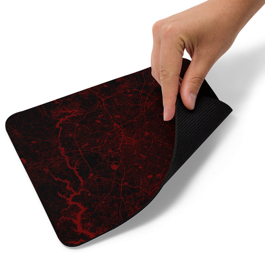 Charlotte Black and Red Map Mouse Pad