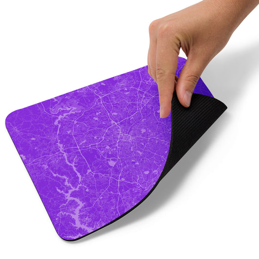 Charlotte Purple and White Map Mouse Pad