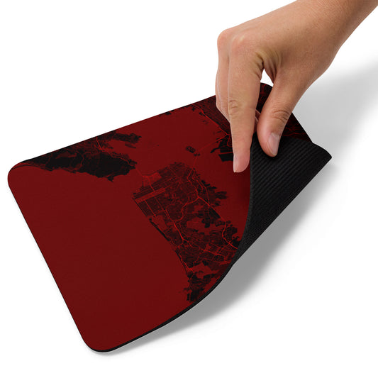 San Francisco Black and Red Map Mouse Pad