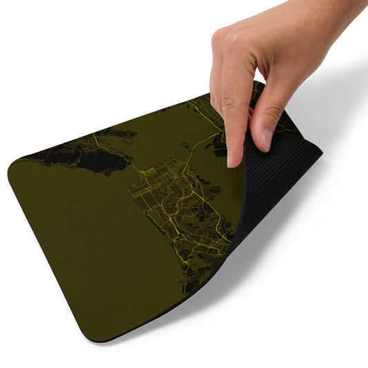 San Francisco Black and Yellow Map Mouse Pad