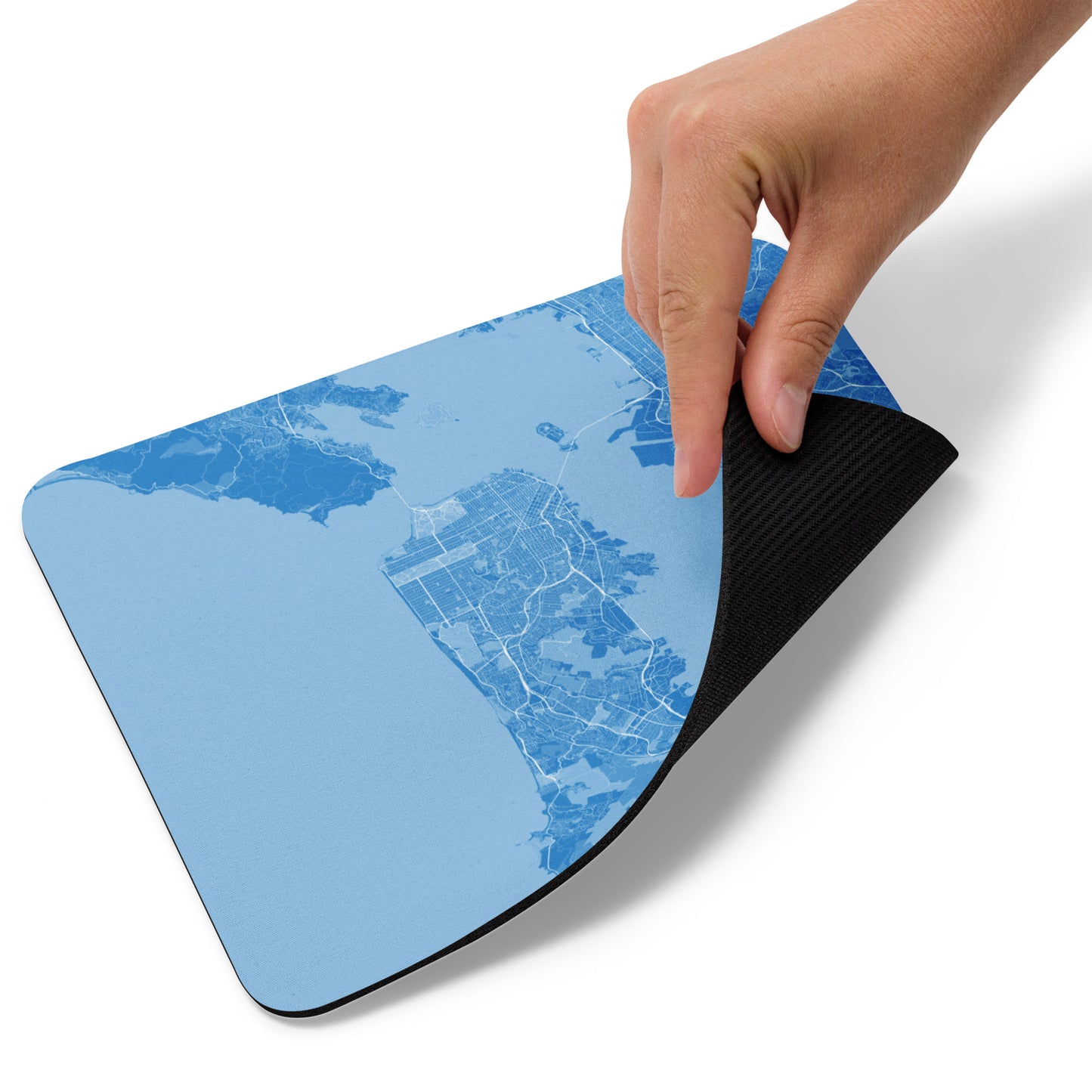 San Francisco Blue and White Map Mouse Pad