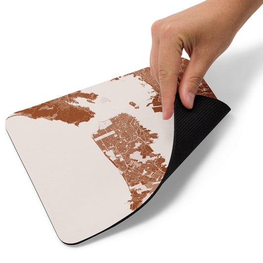 San Francisco Brown and White Map Mouse Pad