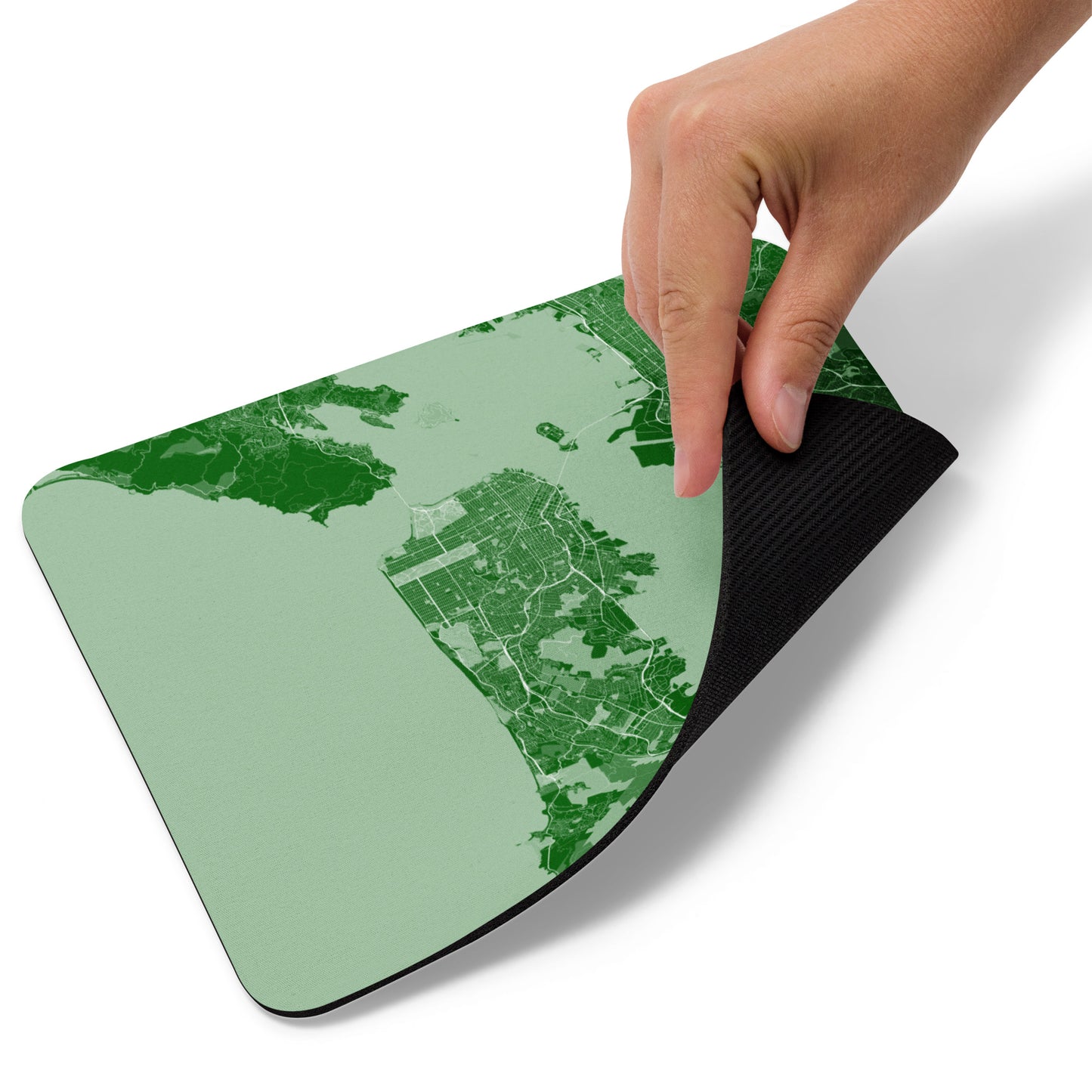 San Francisco Green and White Map Mouse Pad