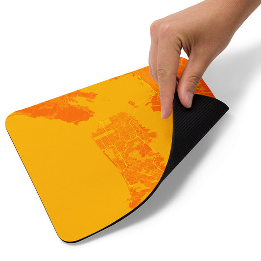 San Francisco Orange and Yellow Map Mouse Pad