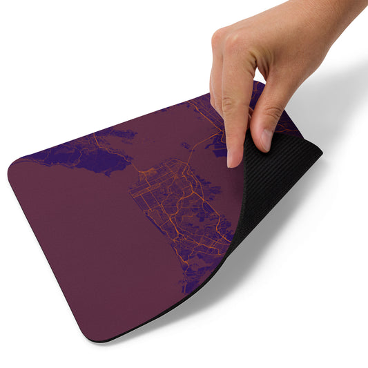 San Francisco Purple and Orange Map Mouse Pad