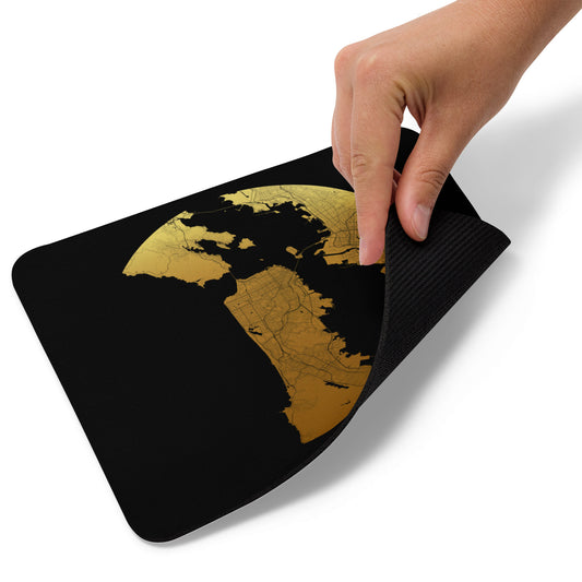 San Francisco Gold on Black Map Mouse Pad