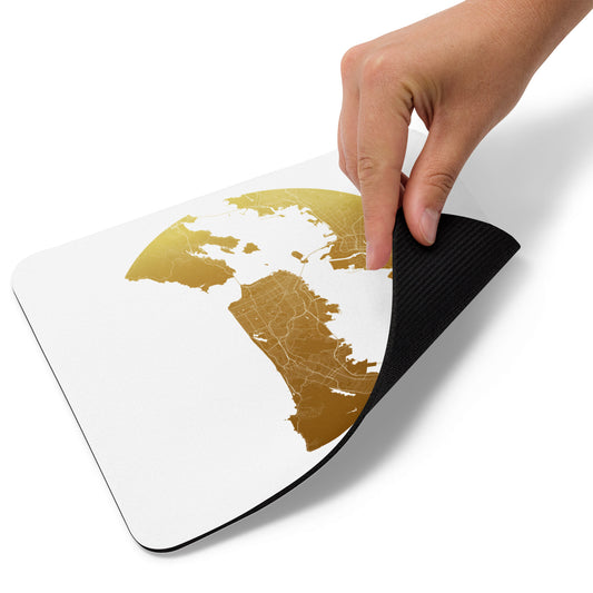 San Francisco Gold on White Map Mouse Pad