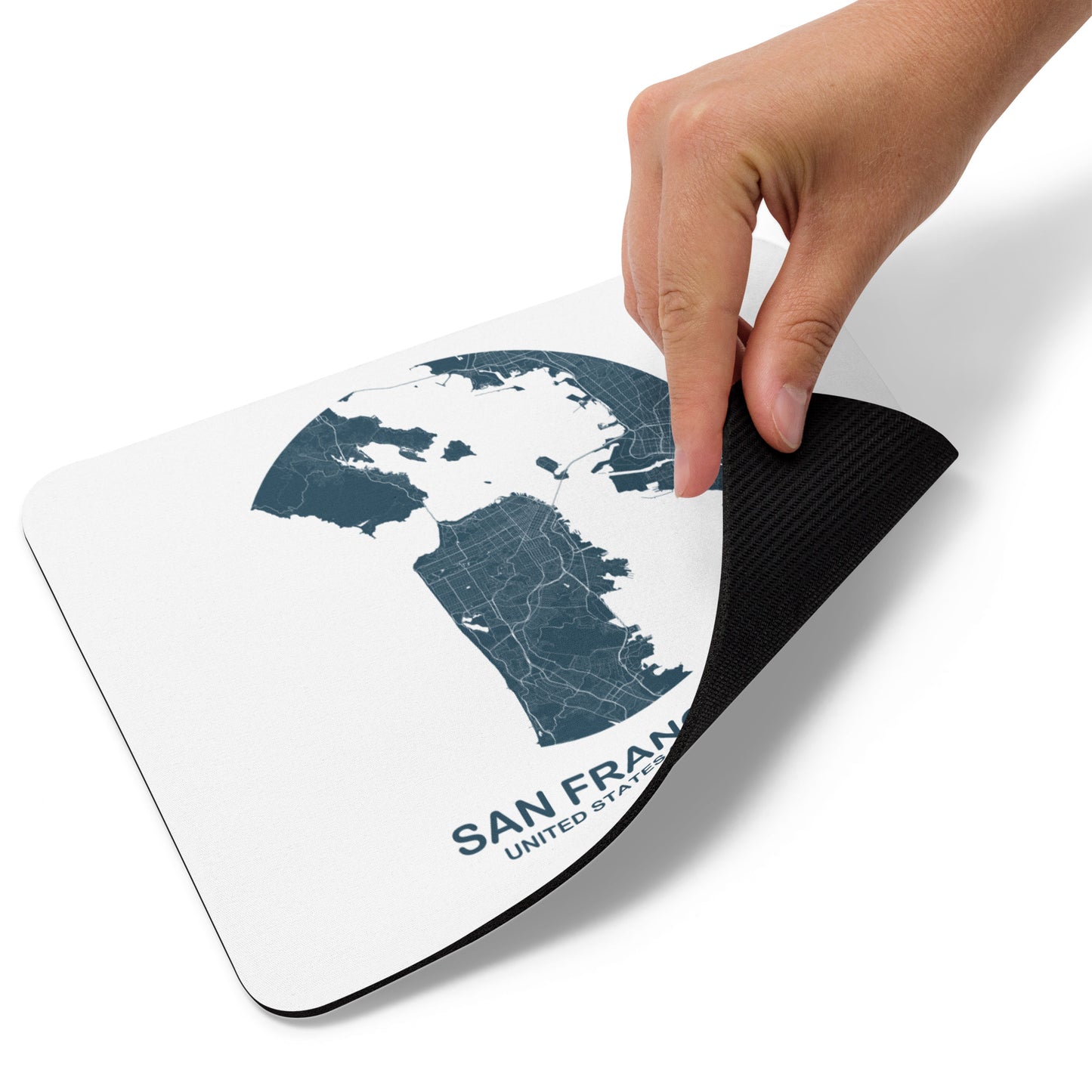 San Francisco Circular Blue Map Mouse Pad