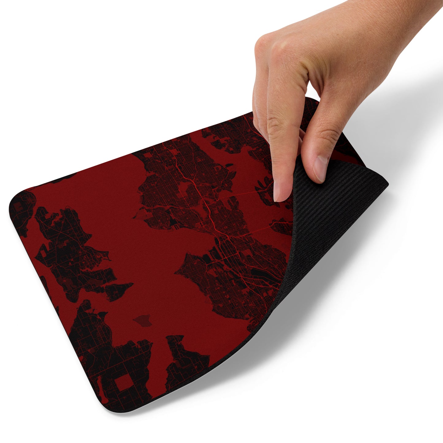 Seattle Black and Red Map Mouse Pad