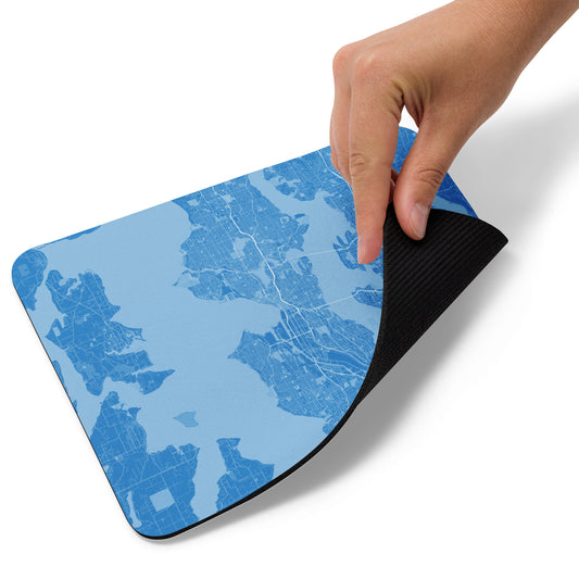 Seattle Blue and White Map Mouse Pad