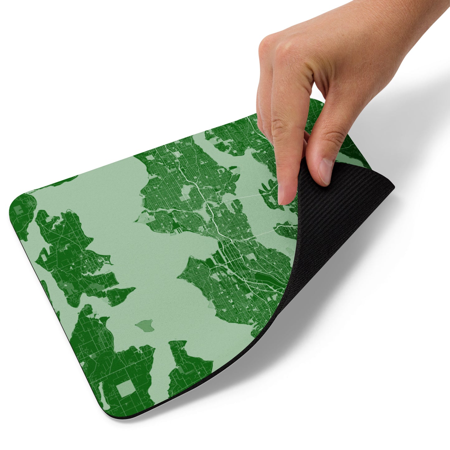 Seattle Green and White Map Mouse Pad