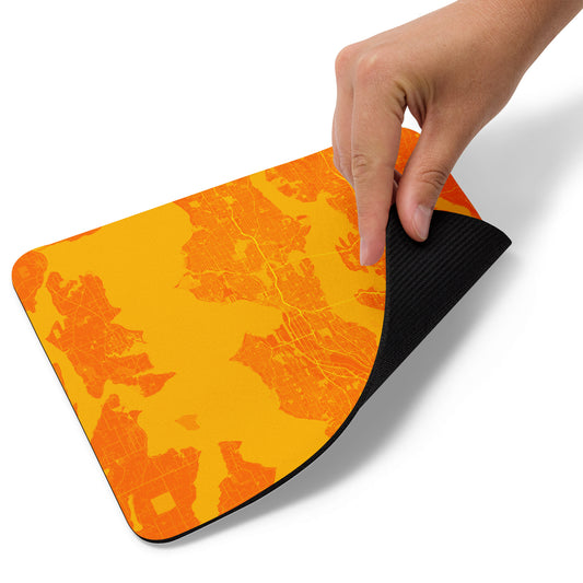 Seattle Orange and Yellow Map Mouse Pad