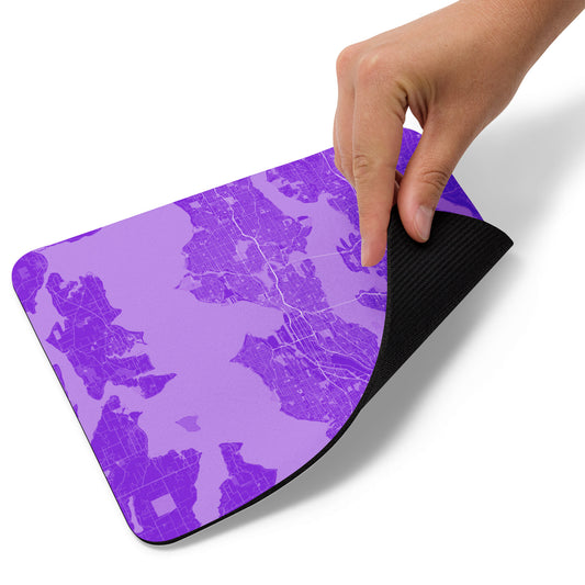 Seattle Purple and White Map Mouse Pad