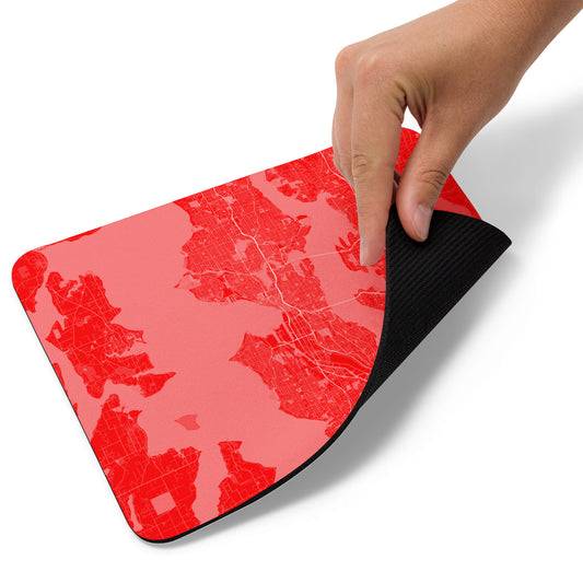 Seattle Red and White Map Mouse Pad