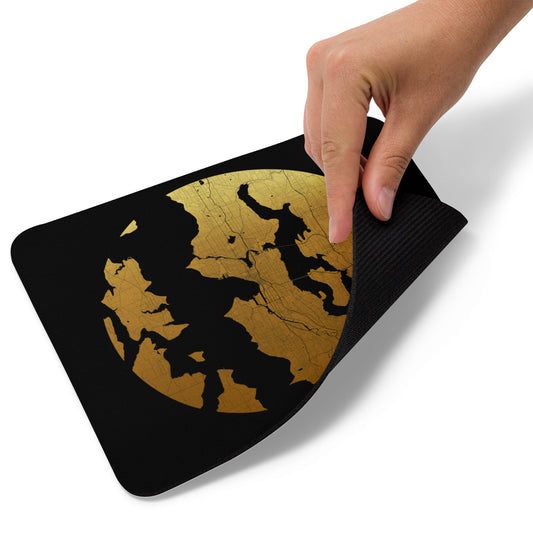 Seattle Gold on Black Map Mouse Pad