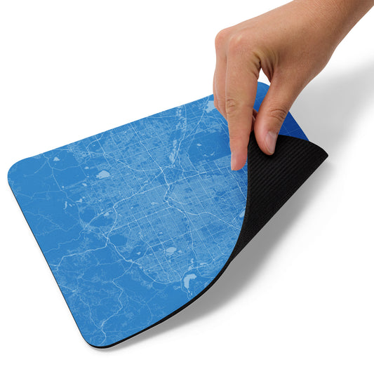 Denver Blue and White Map Mouse Pad