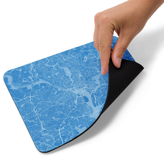 Washington, D.C. Blue and White Map Mouse Pad