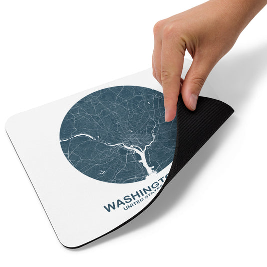 Washington, D.C. Circular Blue Map Mouse Pad