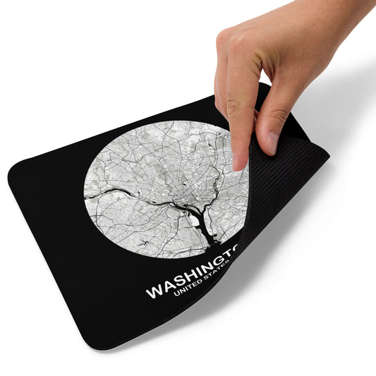 Washington, D.C. Circular White Map Mouse Pad