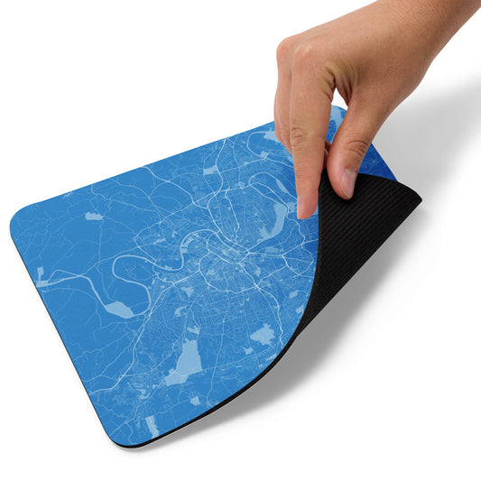 Nashville Blue and White Map Mouse Pad