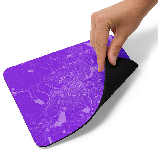 Nashville Purple and White Map Mouse Pad