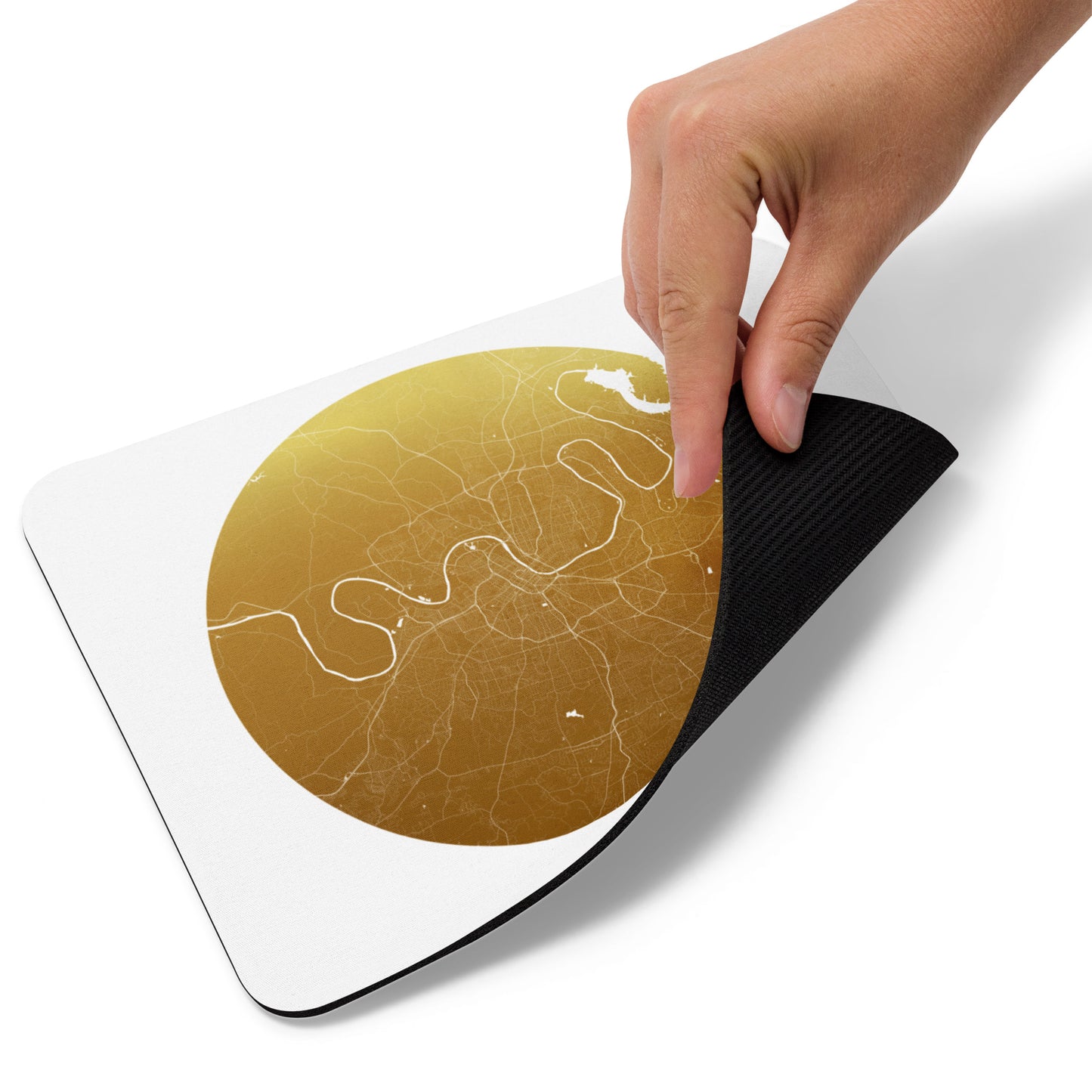 Nashville Gold on White Map Mouse Pad