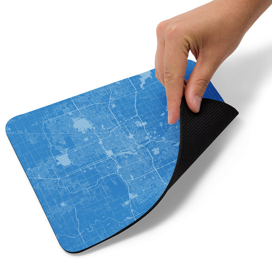 Oklahoma City Blue and White Map Mouse Pad