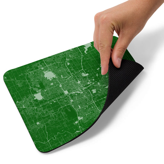 Oklahoma City Green and White Map Mouse Pad