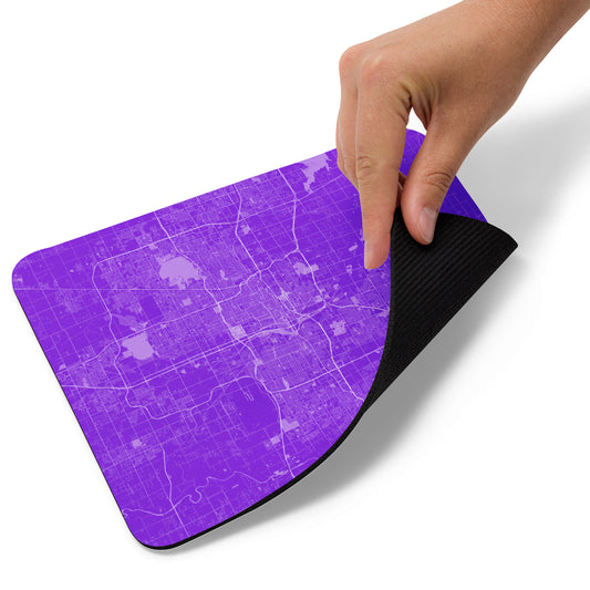 Oklahoma City Purple and White Map Mouse Pad