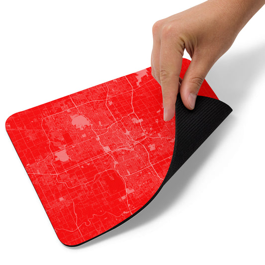 Oklahoma City Red and White Map Mouse Pad