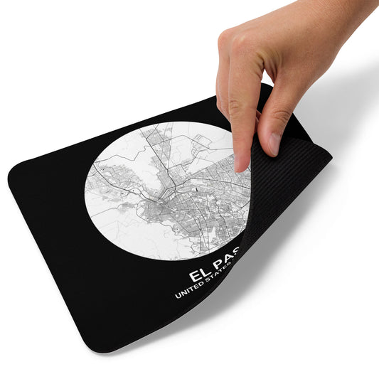 El Paso Circular White Map Mouse Pad