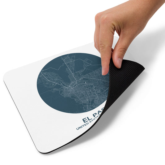 El Paso Circular Blue Map Mouse Pad