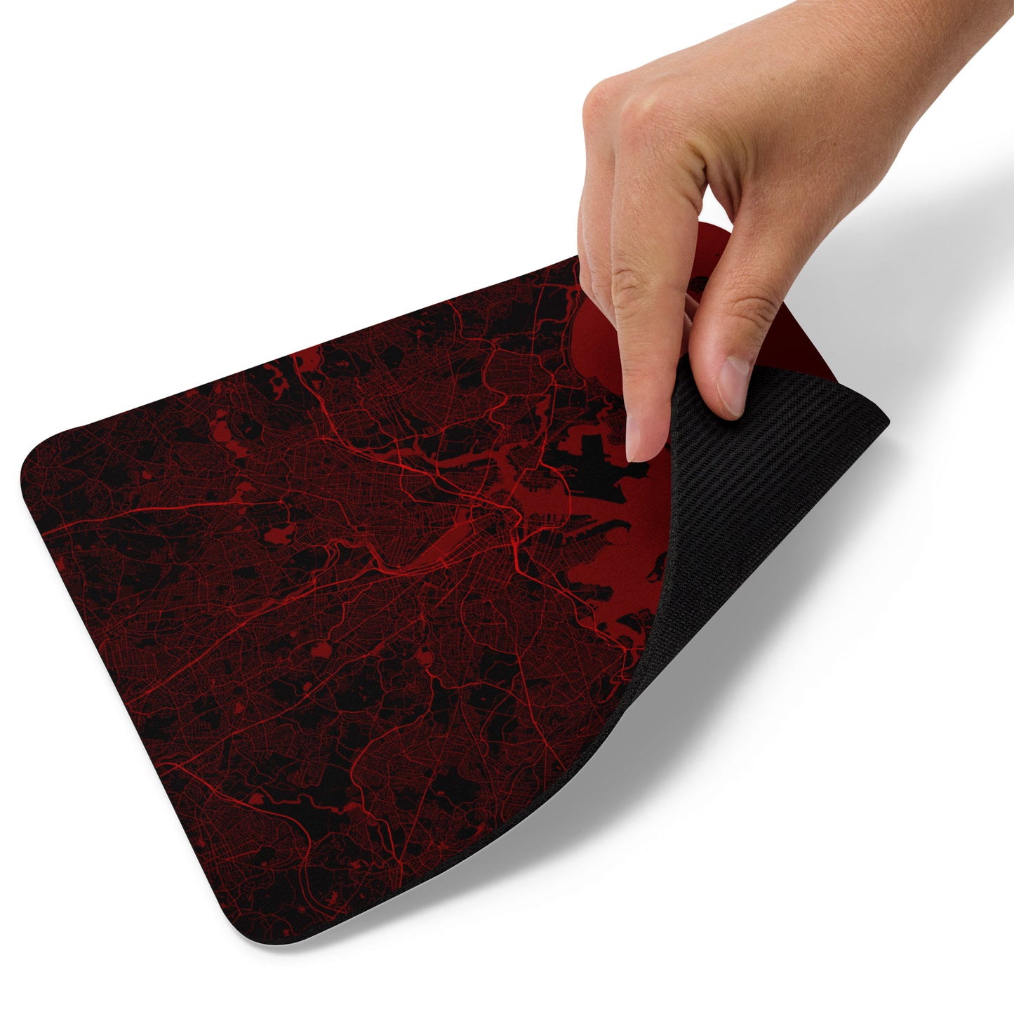 Boston Black and Red Map Mouse Pad