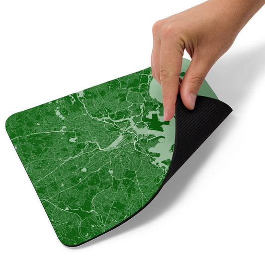 Boston Green and White Map Mouse Pad