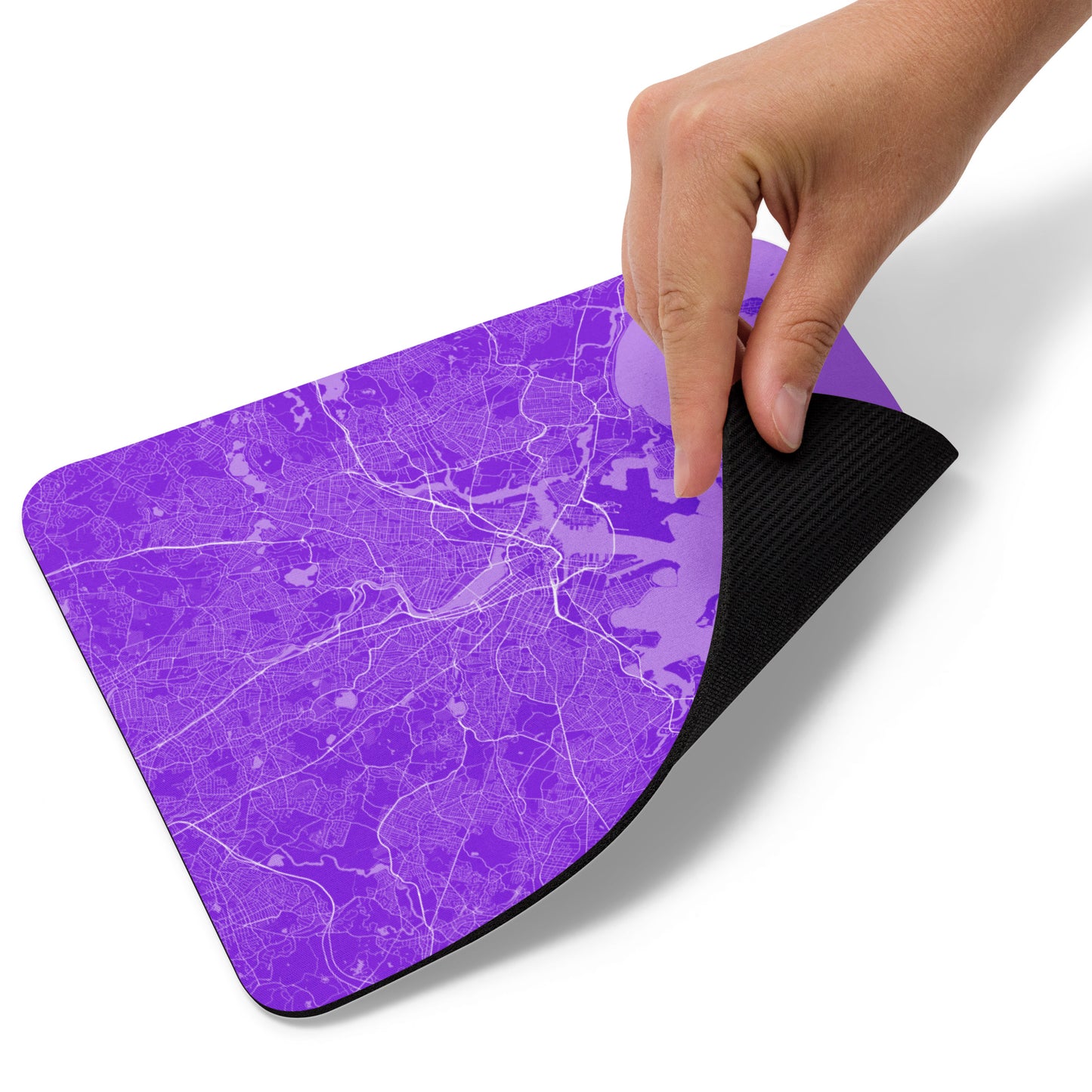 Boston Purple and White Map Mouse Pad