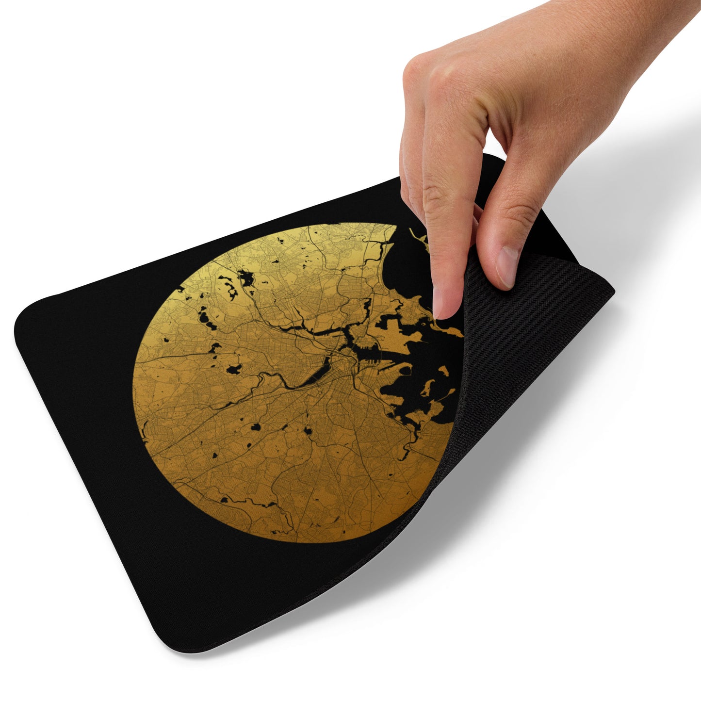 Boston Gold on Black Map Mouse Pad