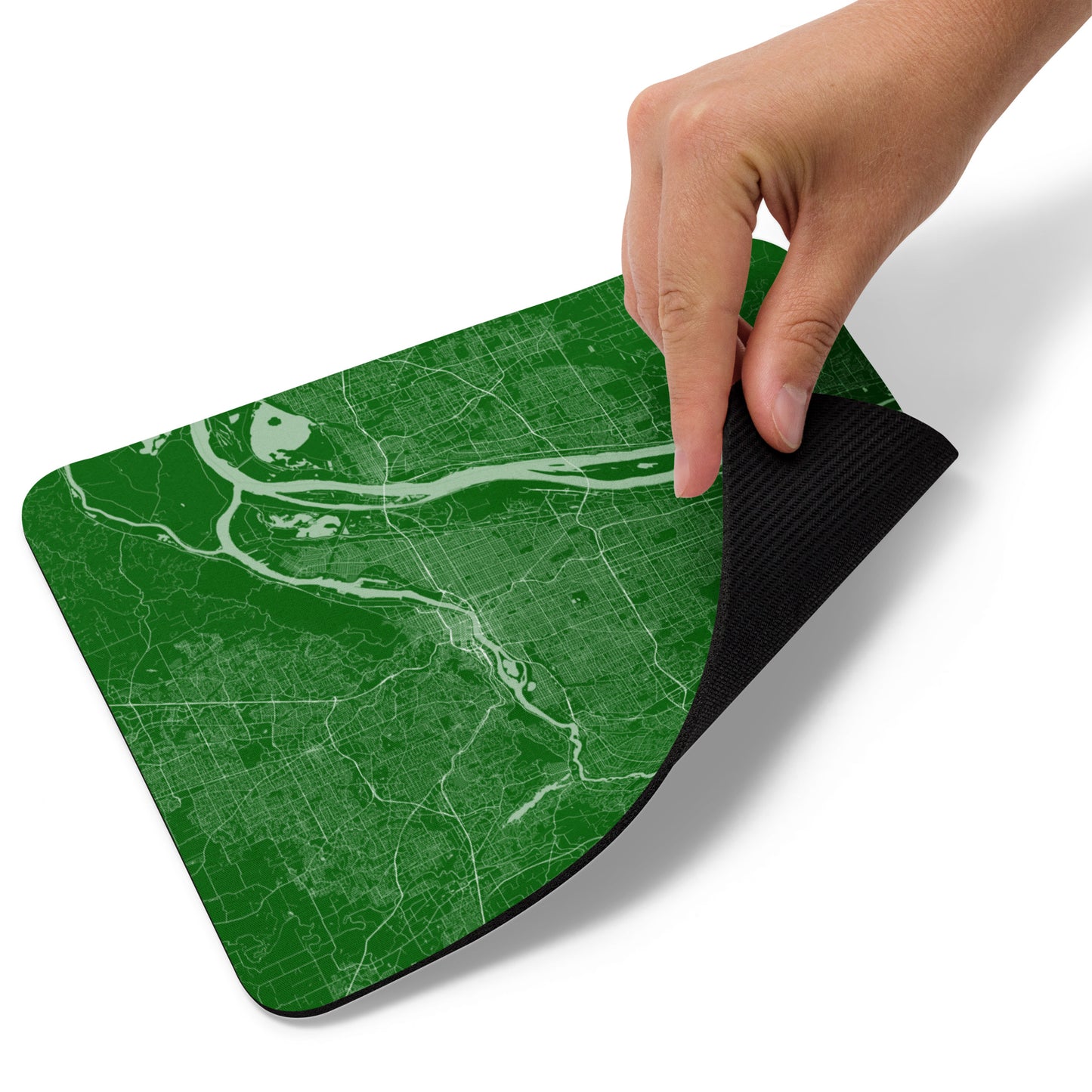 Portland Green and White Map Mouse Pad